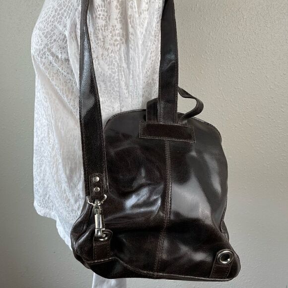 NWT Prago Brown Leather Satchel or Shoulder Bag - Picture 4 of 8